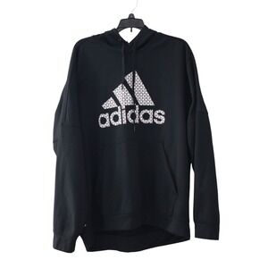 ADIDAS Hoodie Men Relaxed 2XL Black Sports Outerwear Basketball Running Jogging